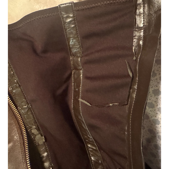 Cole Haan Grand OS Brown Leather Riding Boots tall buckle stretch Dorian 8B zip - Picture 8 of 10